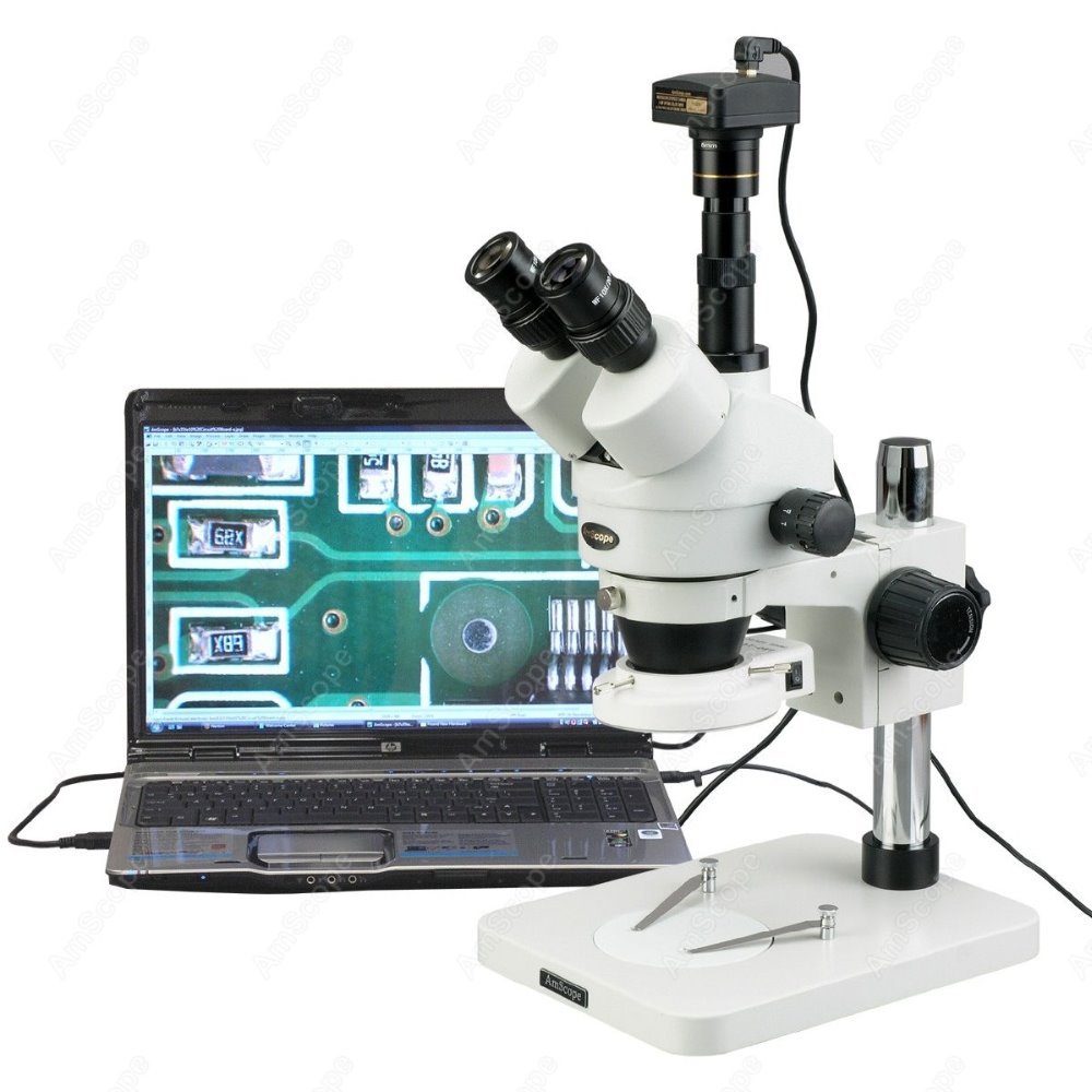 Trinocular Stereo Microscope 7X-45X - Mikroskop Stereo Zoom Trinokuler AmScope 7X-45X